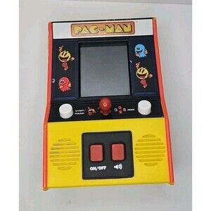 Pac-Man Mini Hand Held Arcade Game Works Great! Bandai Namco 6"x4"